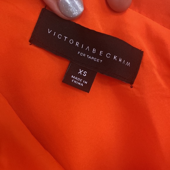 NWOT Victoria Beckham for Target. Size XS Orange scalloped edge mini dress - Picture 3 of 5